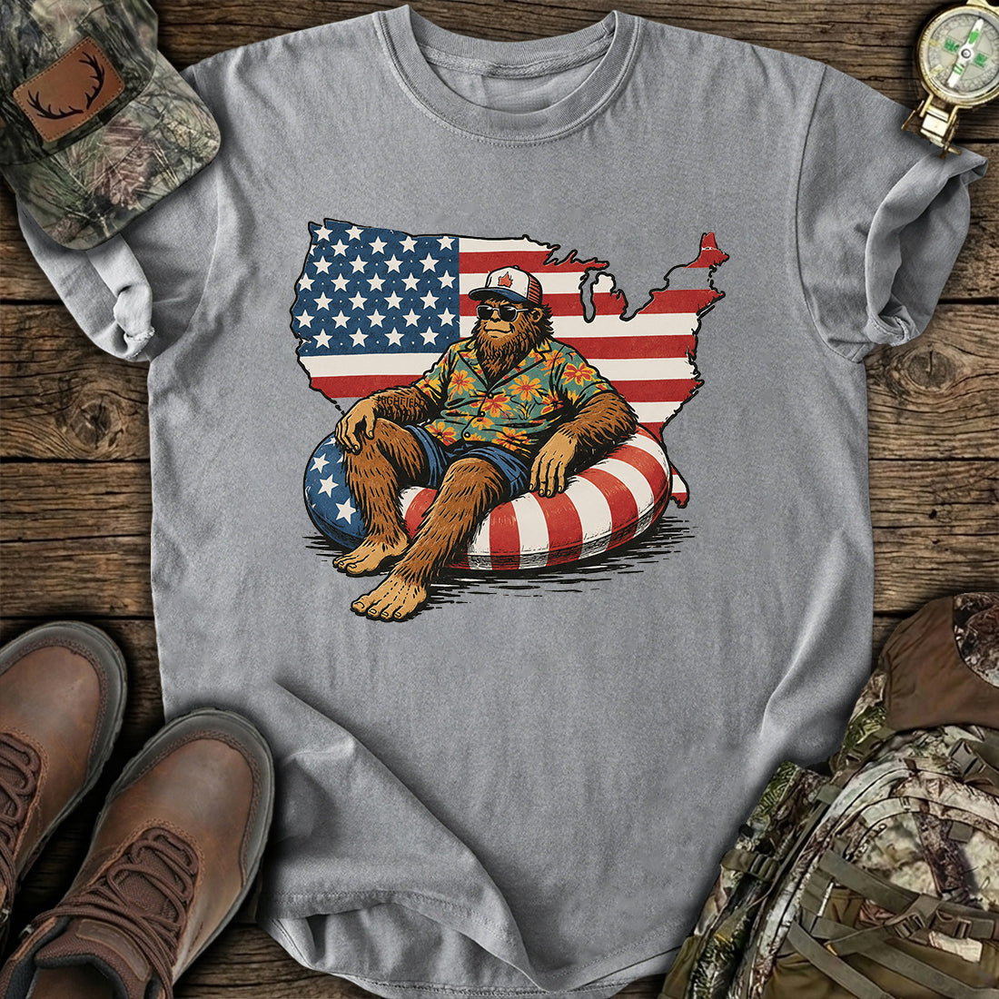 Patriotic Bigfoot T-Shirt product image 6