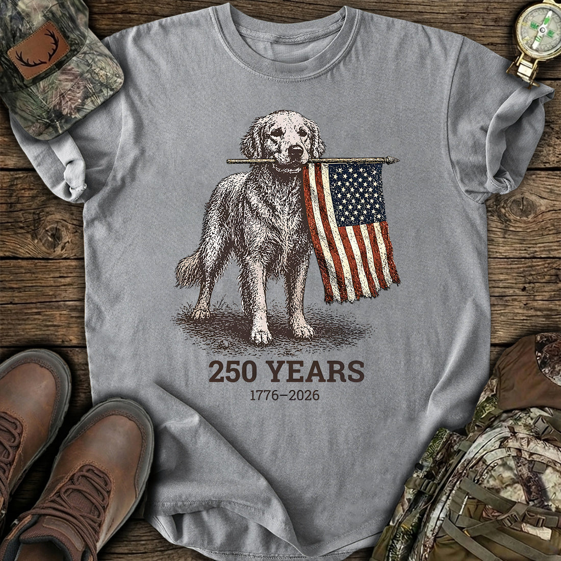 Patriotic Dog 250 Years T-Shirt product image 7