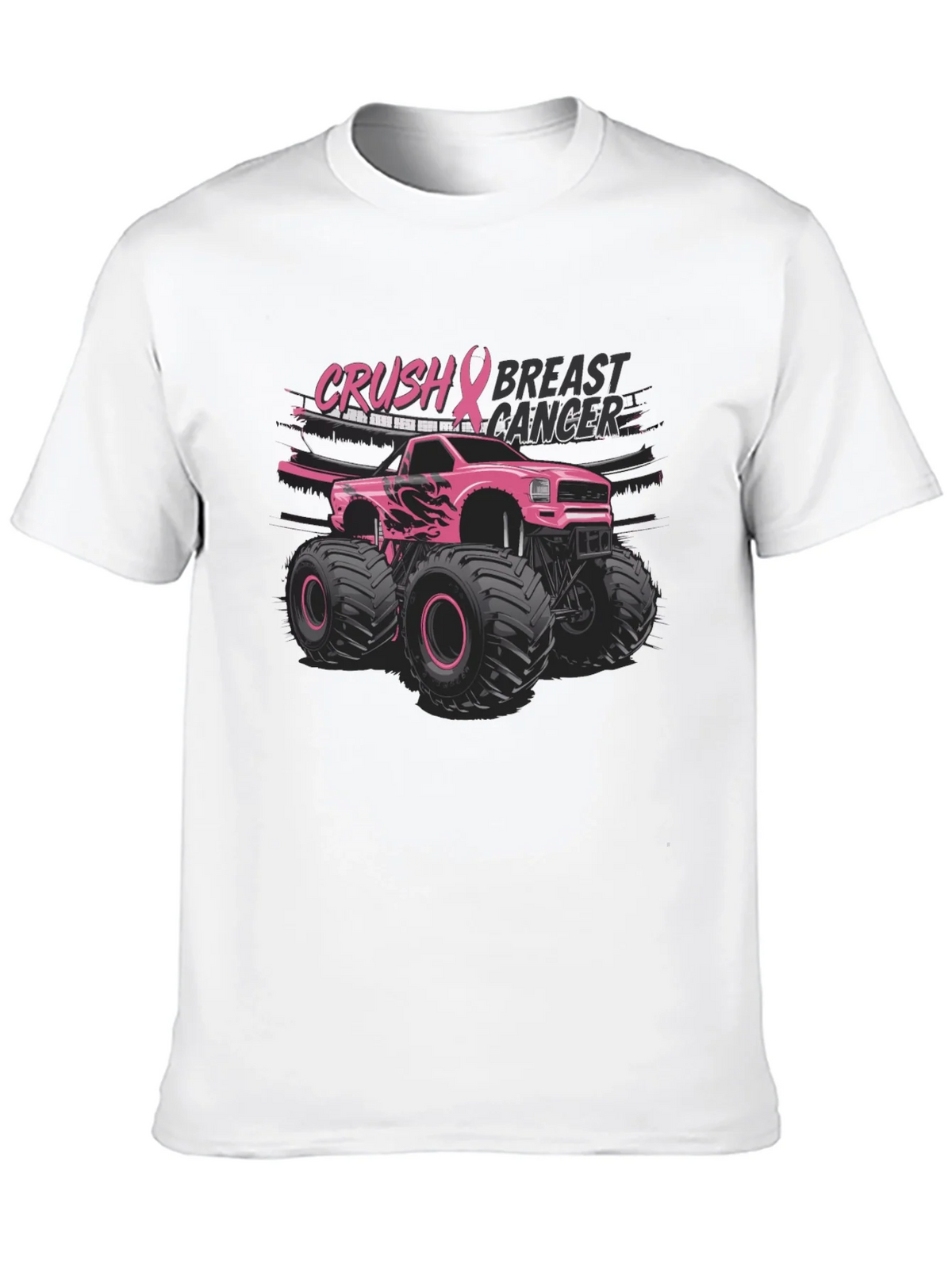 Crush Breast Cancer Monster Truck T-Shirt product image 9