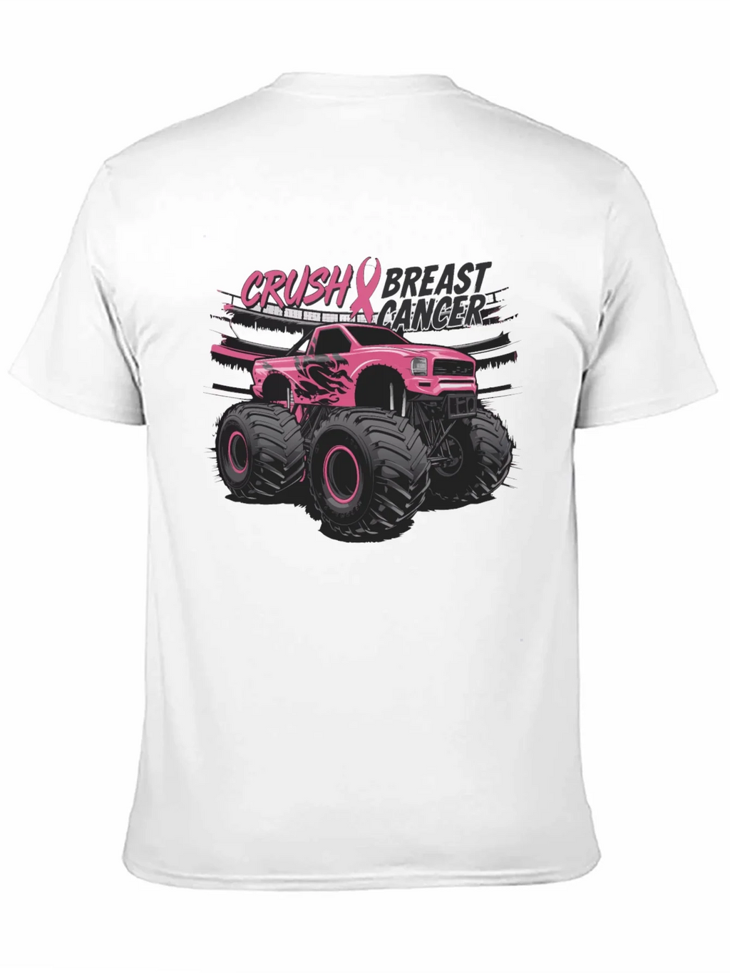 Crush Breast Cancer Monster Truck T-Shirt product image 10