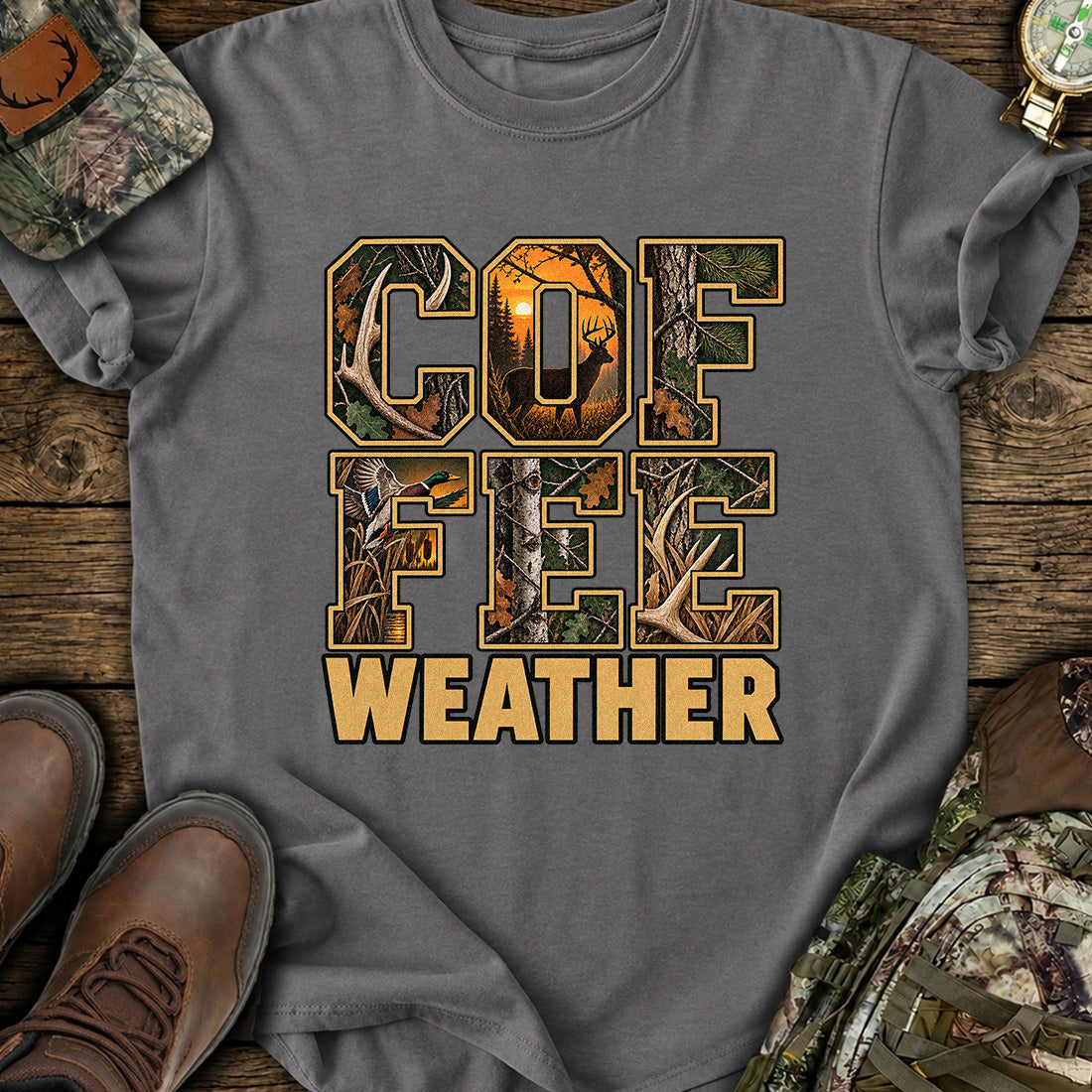 Camo Coffee Hunting T-Shirt product image 4