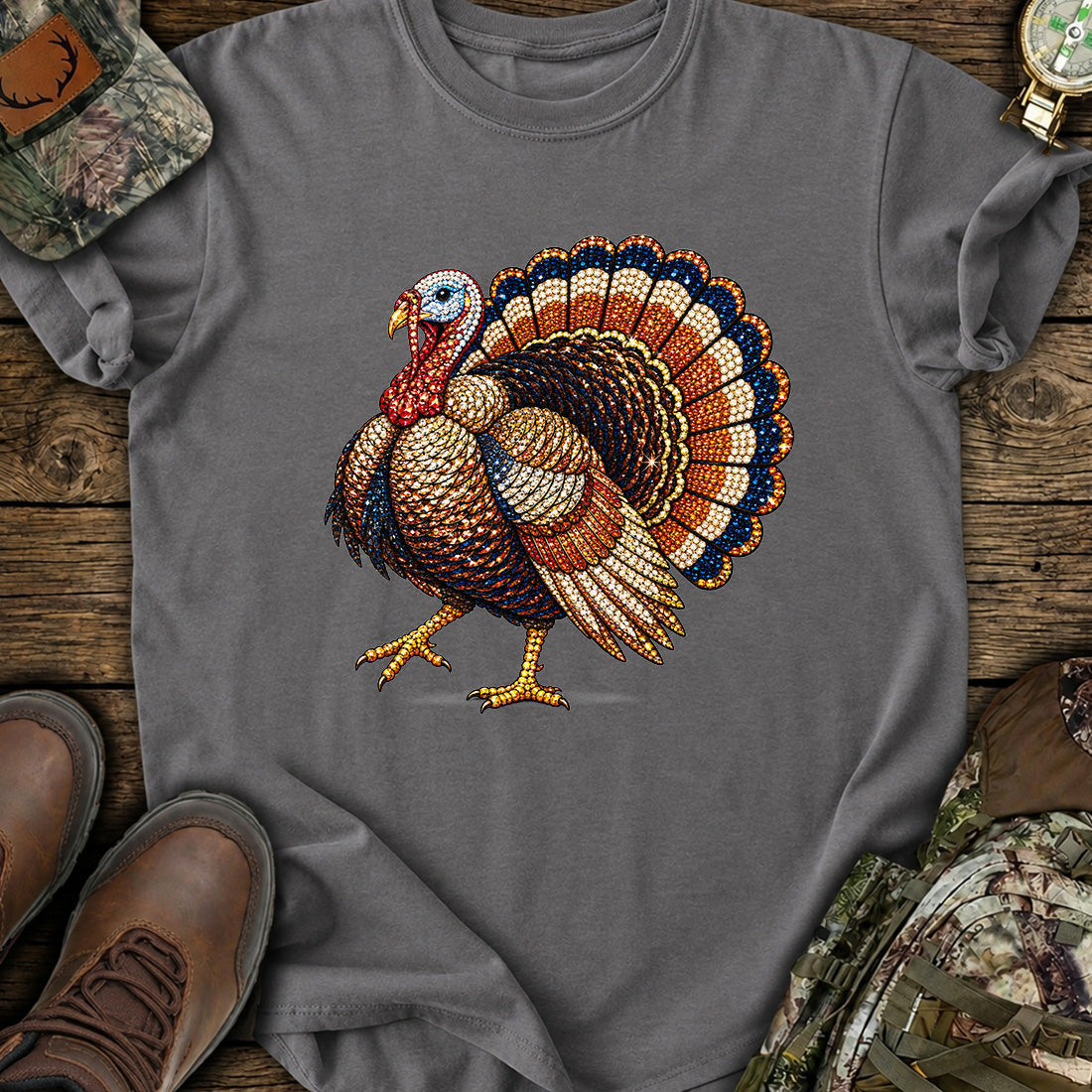 Majestic Turkey Bling T-Shirt product image 1