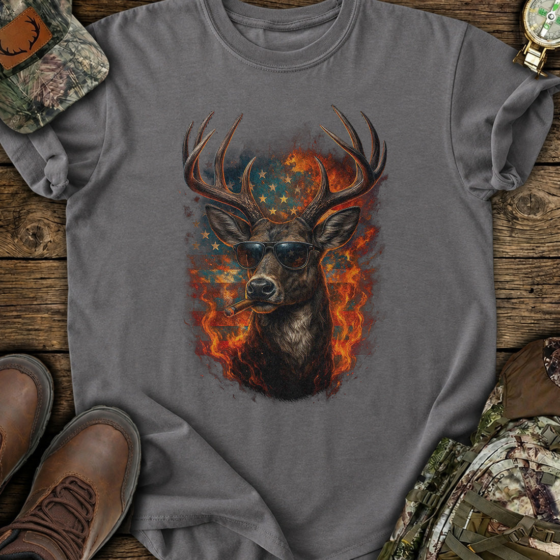 Rebel Buck American T-Shirt product image 2