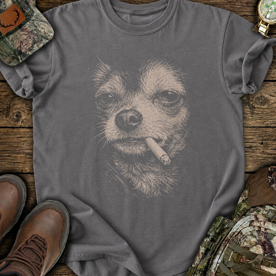 Rebel Chihuahua Smoking T-Shirt product image 2
