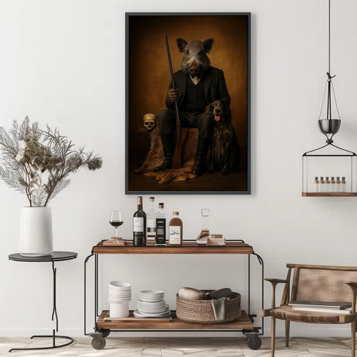 Boar Hunter Canvas Wall Art – Perfect Gift for Men Who Love Wildlife & Adventure