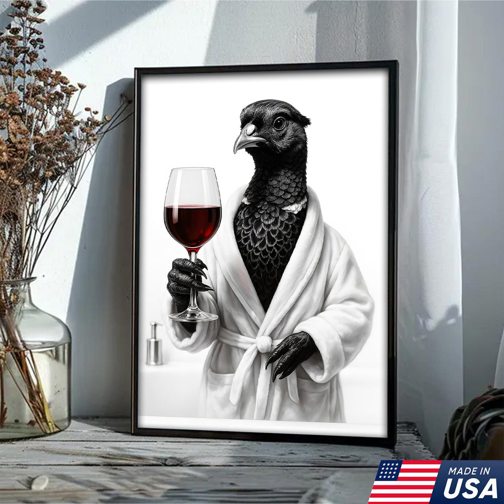 Funny Pheasant Bathroom Chill Canvas Wall Art – Unique Gift for Hunters, Bird Lovers