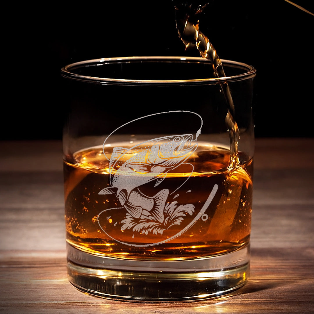Trout Fishing Whiskey Glass – Custom Engraved Fly Fisherman Gift2025