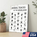 Animal Tracks of the Woodlands Canvas – Rustic Cabin Wall Art for Hunters & Nature Lovers