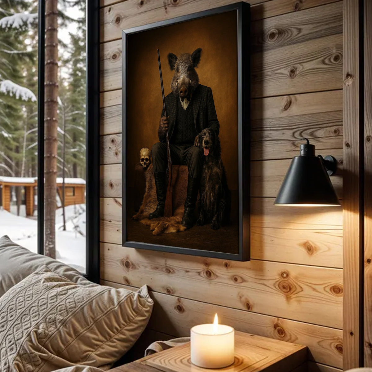 Boar Hunter Canvas Wall Art – Perfect Gift for Men Who Love Wildlife & Adventure