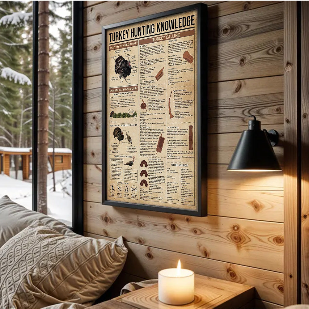 Turkey Calls & Hunting Tips Canvas – Wild Turkey Wall Art for Hunters & Country Homes