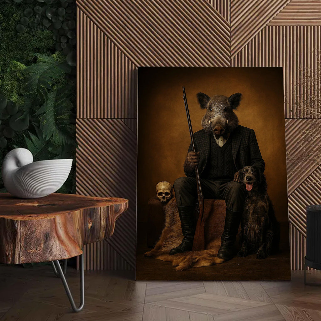 Boar Hunter Canvas Wall Art – Perfect Gift for Men Who Love Wildlife & Adventure