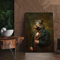 Smoking Wild Boar Canvas – Funny Rustic Wall Art for Hunters