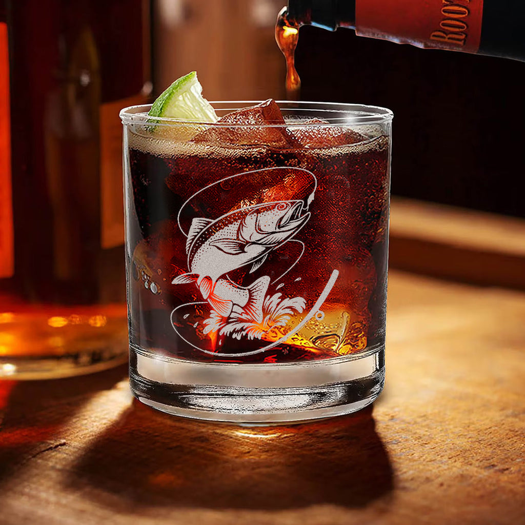 Trout Fishing Whiskey Glass – Custom Engraved Fly Fisherman Gift2025