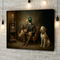 Gentleman Duck Canvas Wall Art – Rustic Whiskey Lounge & Hunting Lodge Decor