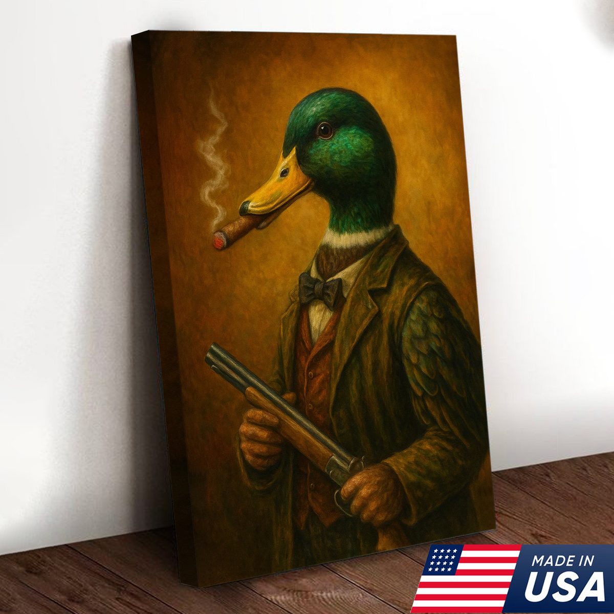 Duck Hunter Canvas Wall Art – Funny Hunting Gift for Men, Waterfowl Hunters & Lodge Decor