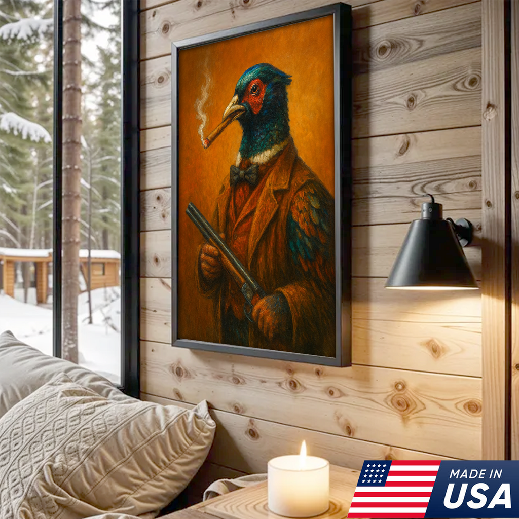 Pheasant Hunter Canvas Wall Art – Funny Hunting Gift for Men, Upland Game Bird Hunters