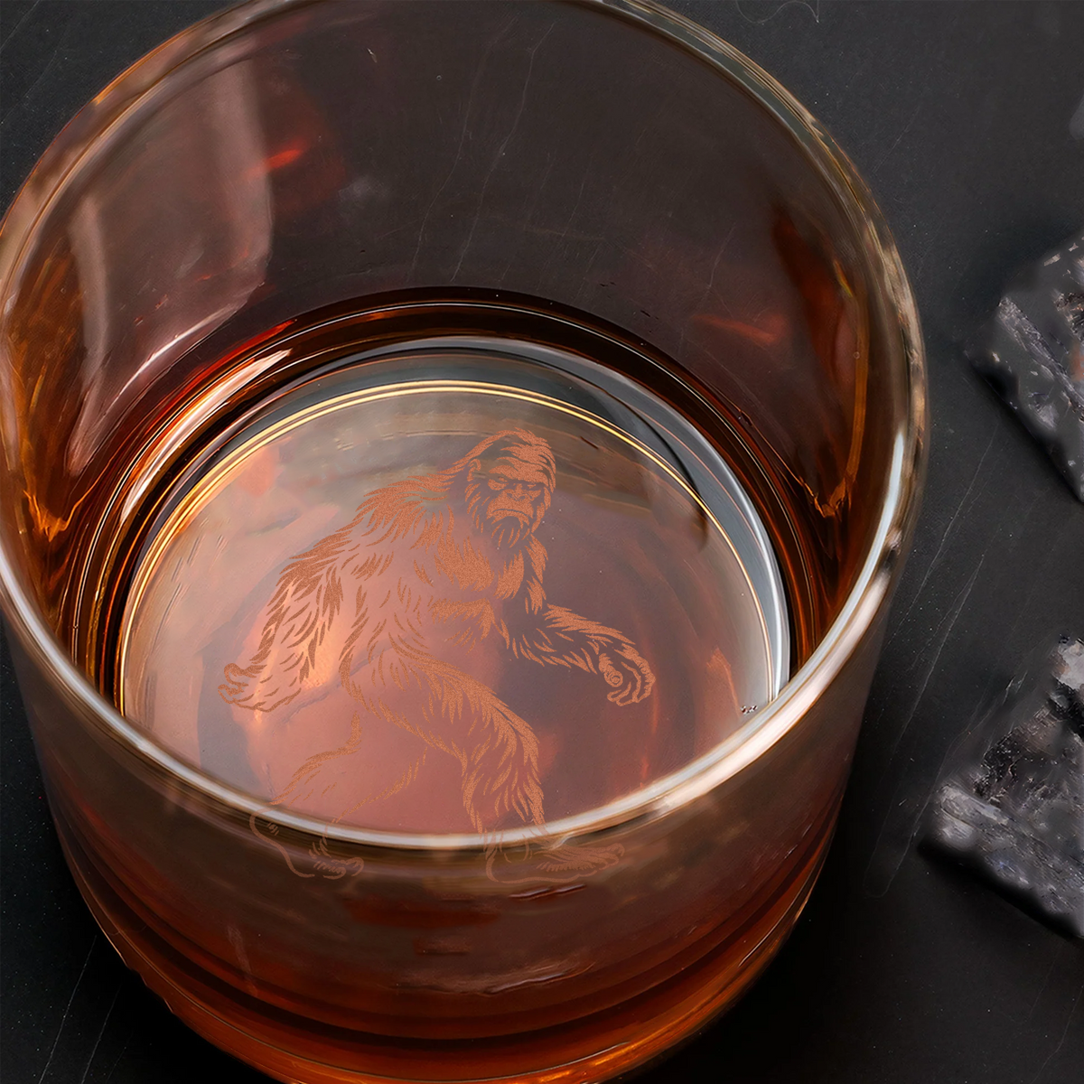 Bigfoot Engraved Whiskey Glass, Custom Rocks Glass, Gift for Hunters & Outdoorsmen, Rustic Barware 2025