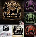Personalized Deer Metal Sign WITH LED/WITHOUT LED – Custom Name Buck Wall Art