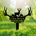Personalized Deer Memorial Metal Sign – In Loving Memory Grave Marker