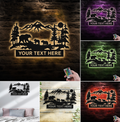 Personalized Bear Metal Sign WITH LED/WITHOUT LED – Rustic Mountain Lodge Decor