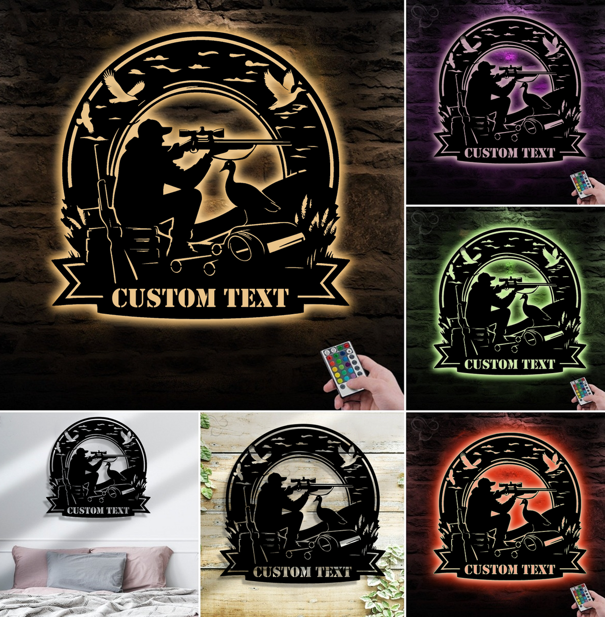 Personalized Duck Hunting Metal Sign WITH LED/WITHOUT LED – Custom Name Hunter Wall Art