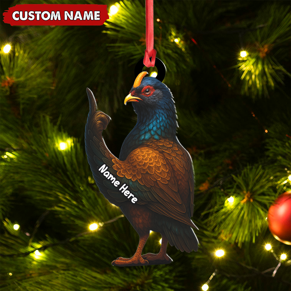 Personalized Funny Bird Ornament – Custom Christmas Gift for Hunters & Bird Lovers
