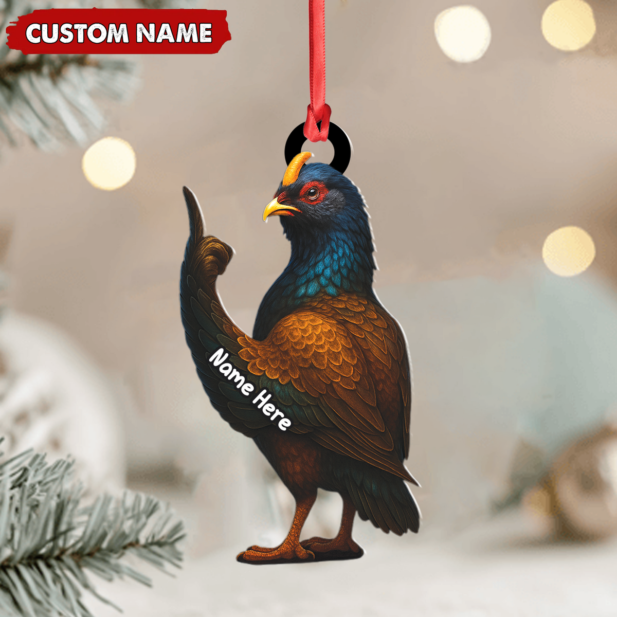 Personalized Funny Bird Ornament – Custom Christmas Gift for Hunters & Bird Lovers
