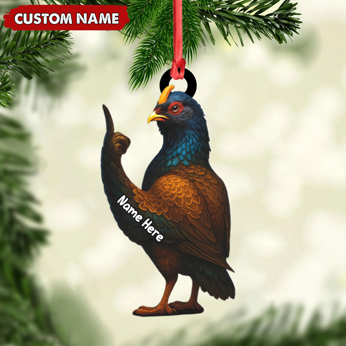 Personalized Funny Bird Ornament – Custom Christmas Gift for Hunters & Bird Lovers