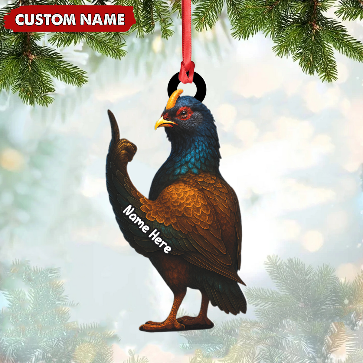 Personalized Funny Bird Ornament – Custom Christmas Gift for Hunters & Bird Lovers