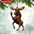 Personalized Funny Moose Acrylic Christmas Ornament – Custom Decoration Holiday Gift for Hunters