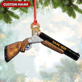 Personalized Shotgun Christmas Ornament – Custom Name Gift for Hunters & Outdoorsmen