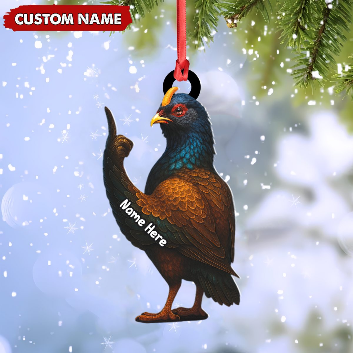 Personalized Funny Bird Ornament – Custom Christmas Gift for Hunters & Bird Lovers