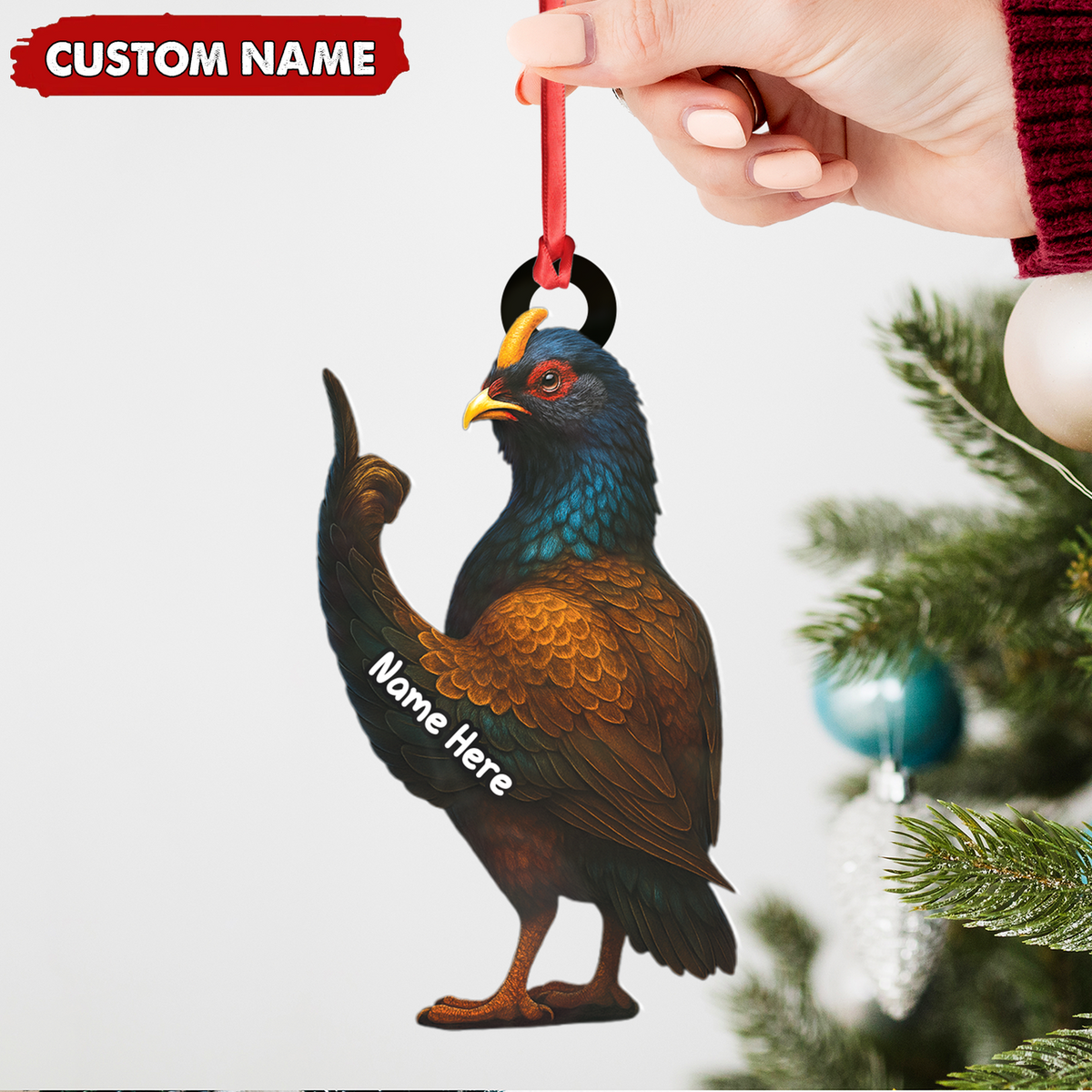 Personalized Funny Bird Ornament – Custom Christmas Gift for Hunters & Bird Lovers