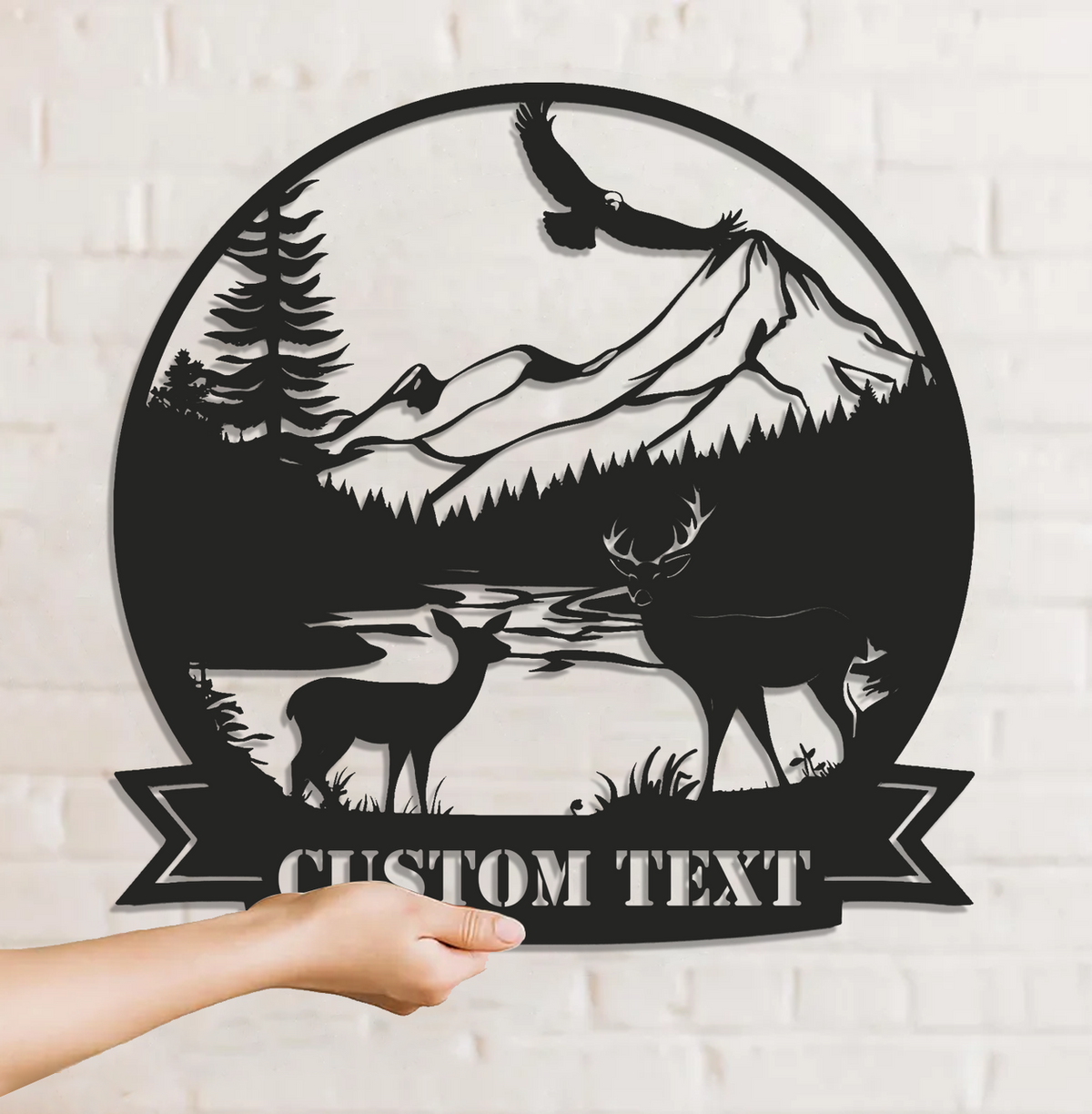 Personalized Deer Metal Sign WITH LED/WITHOUT LED – Custom Name Rustic Cabin Wall Art