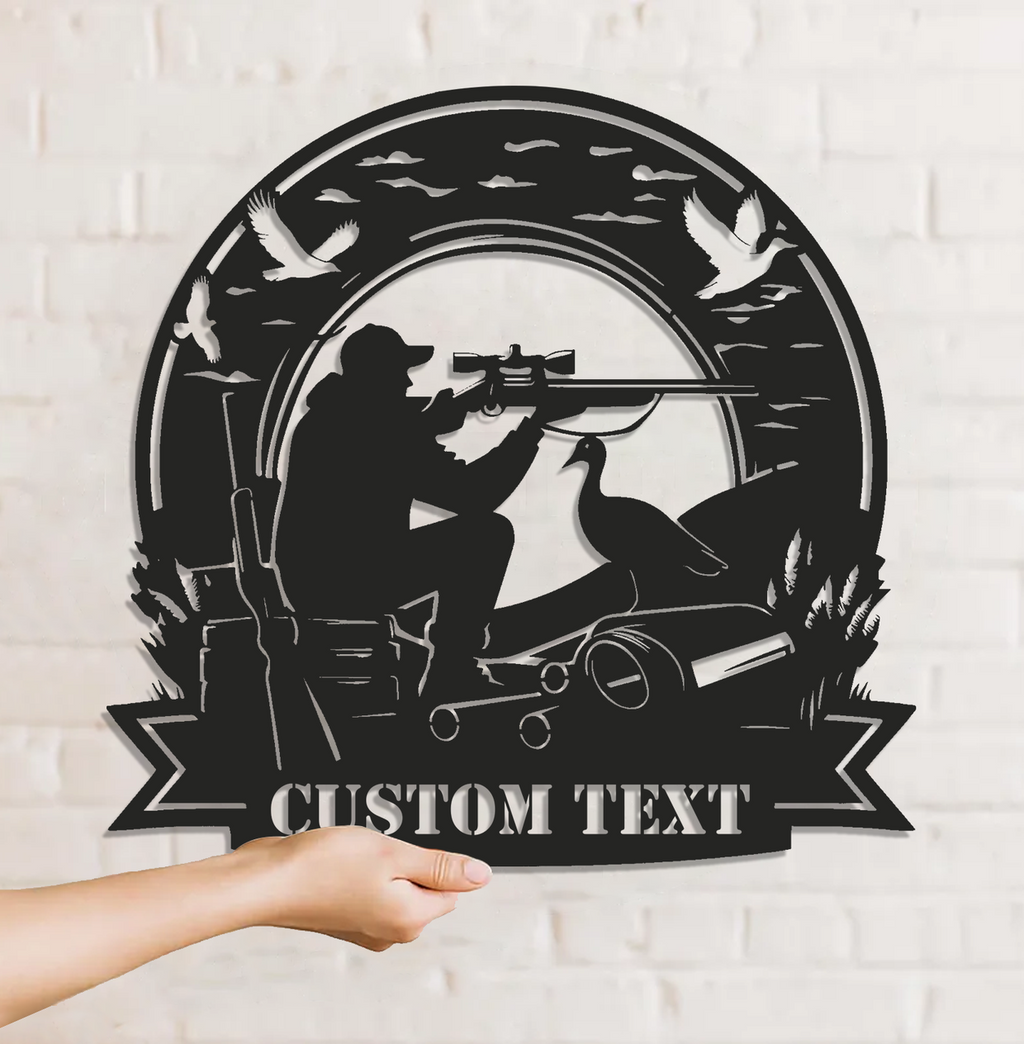 Personalized Duck Hunting Metal Sign WITH LED/WITHOUT LED – Custom Name Hunter Wall Art