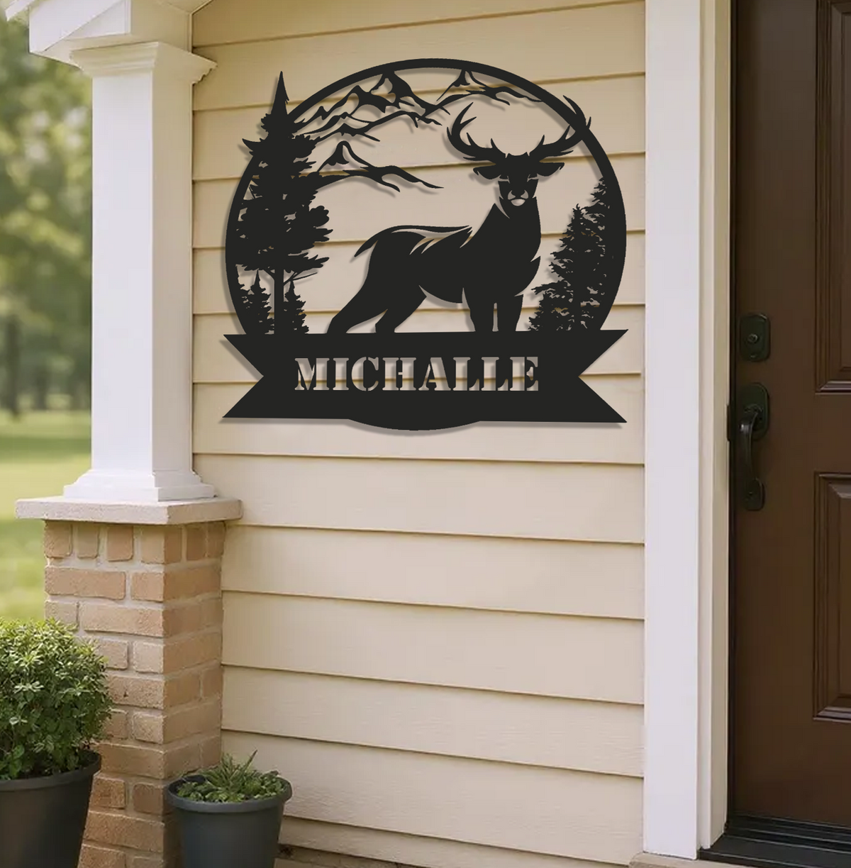 Personalized Deer Metal Sign WITH LED/WITHOUT LED – Custom Name Buck Wall Art