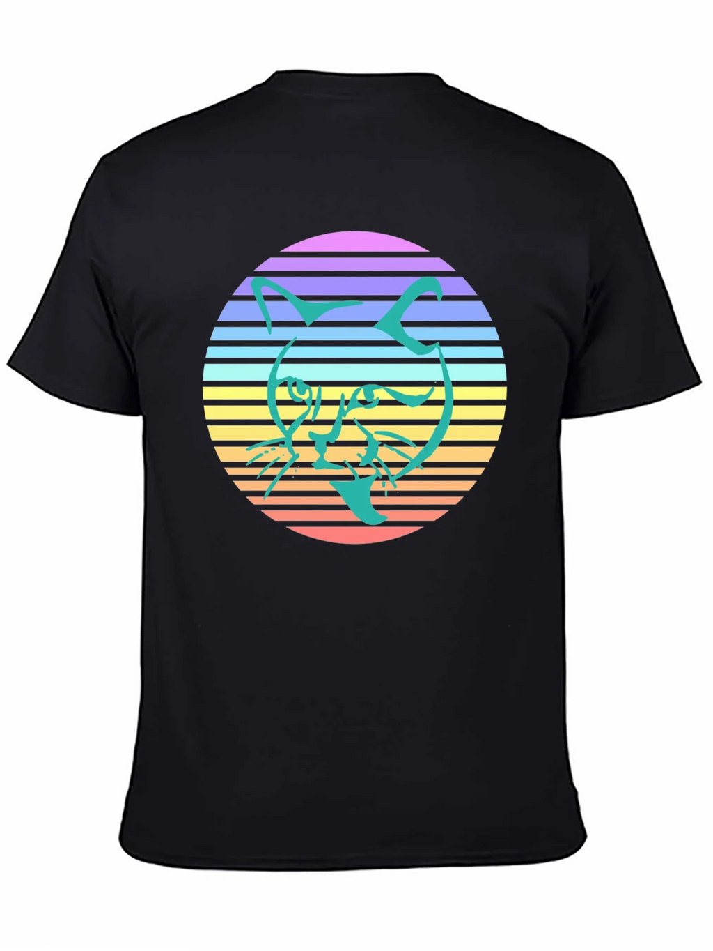Retro Cat Graphic Tee - Stylish Black T-Shirt product image 4