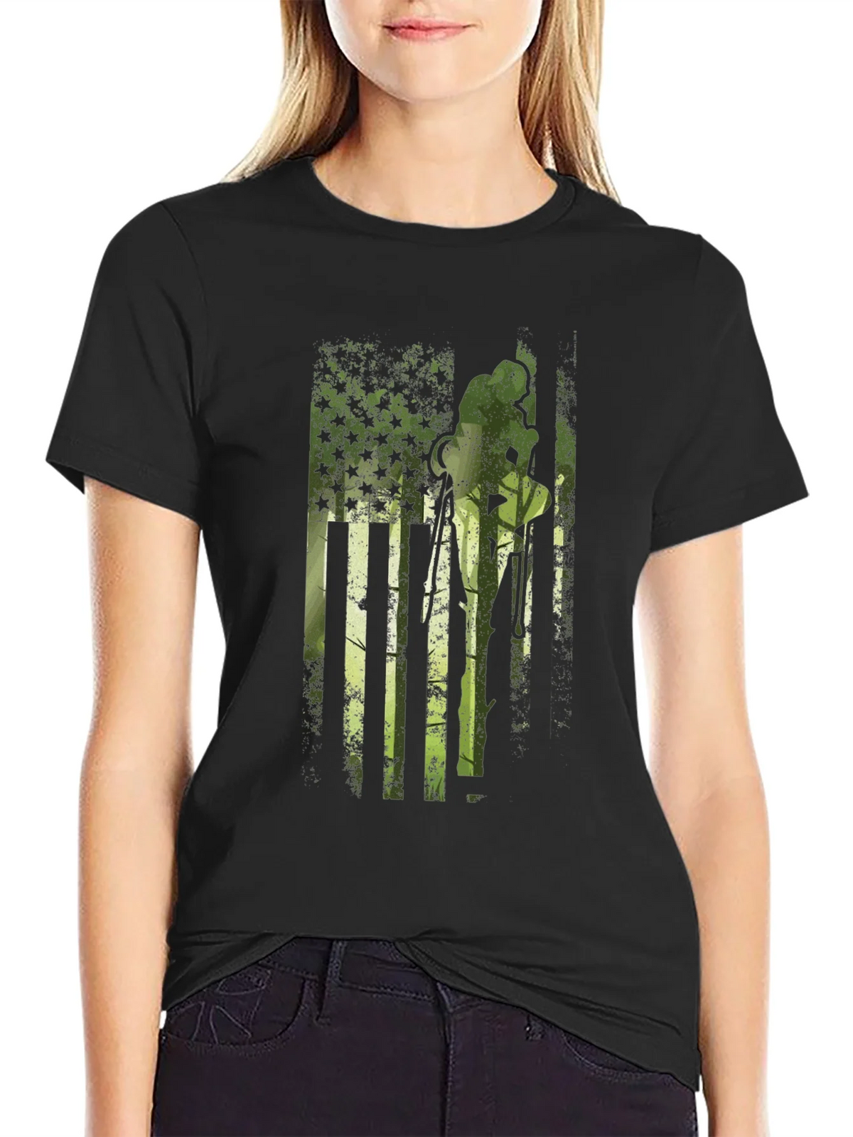 American Flag Dirt Bike T-Shirt product image 2