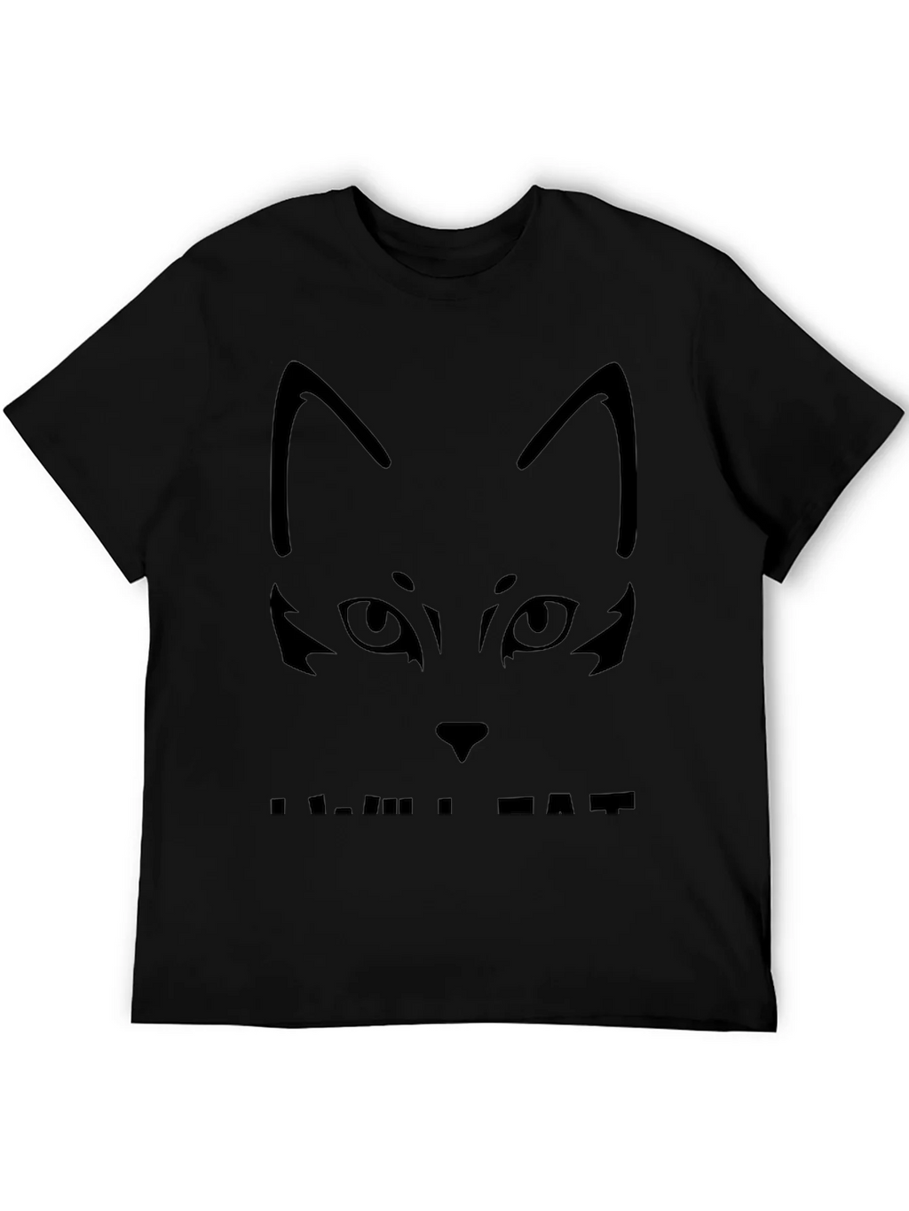 Cool Cat Face Black T-Shirt product image 3