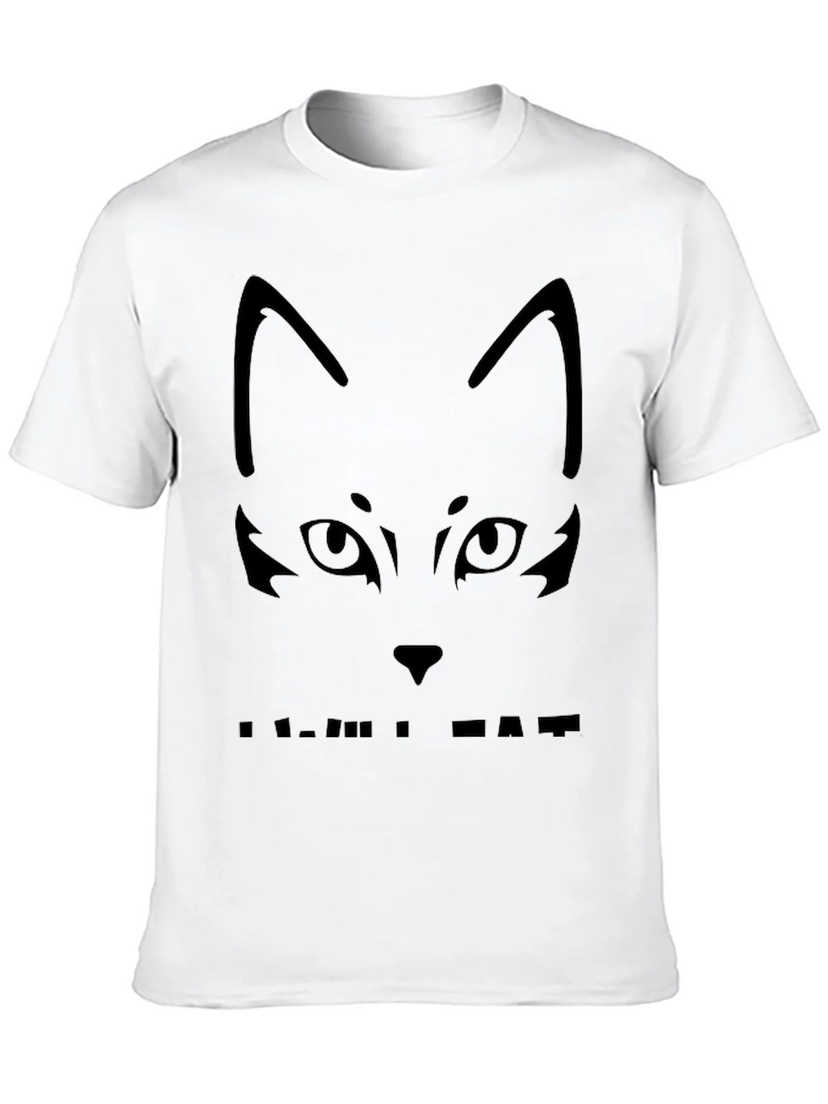 Cool Cat Face Black T-Shirt product image 6
