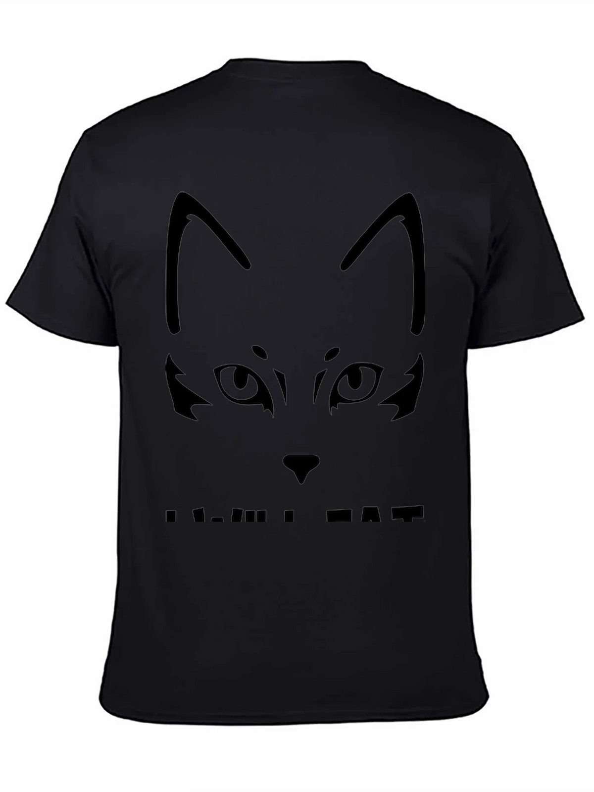 Cool Cat Face Black T-Shirt product image 2