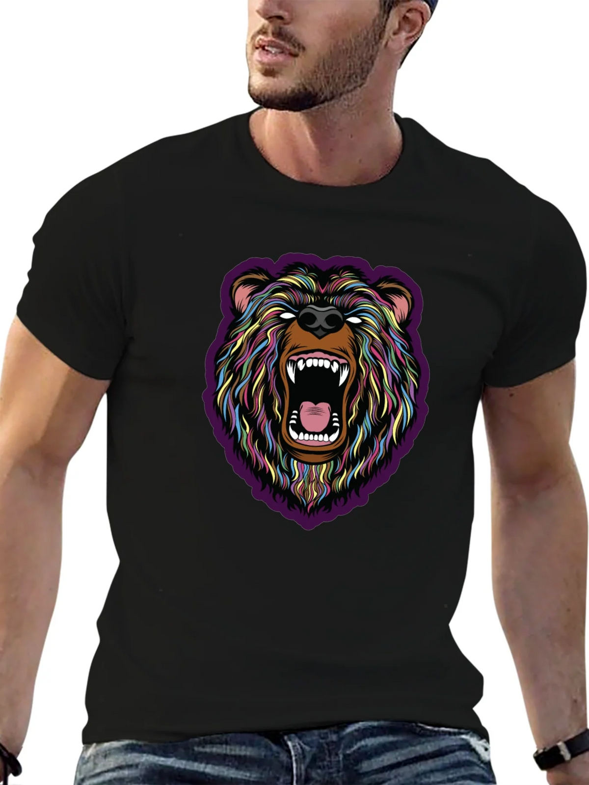 Roaring Bear Graphic Tee - Bold Colorful Design product image 6