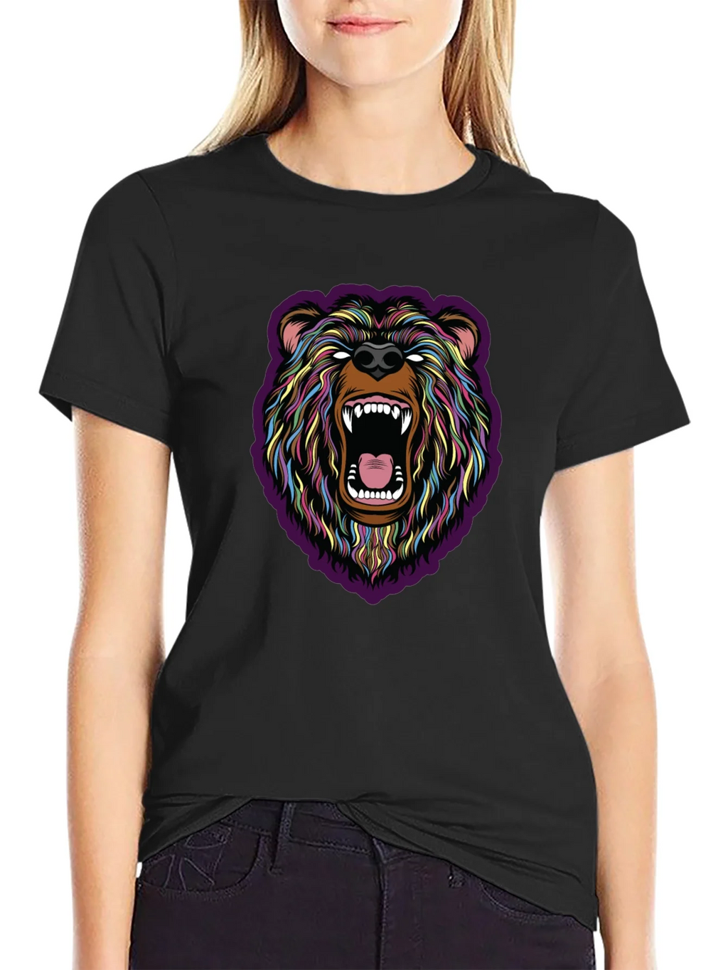 Roaring Bear Graphic Tee - Bold Colorful Design product image 2