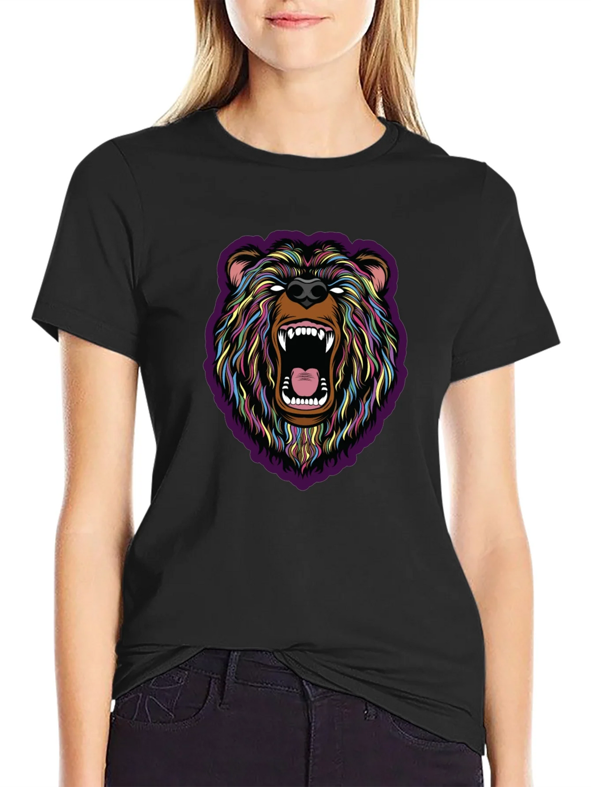 Roaring Bear Graphic Tee - Bold Colorful Design product image 2