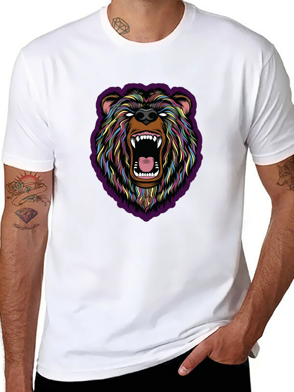 Roaring Bear Graphic Tee - Bold Colorful Design product image 7