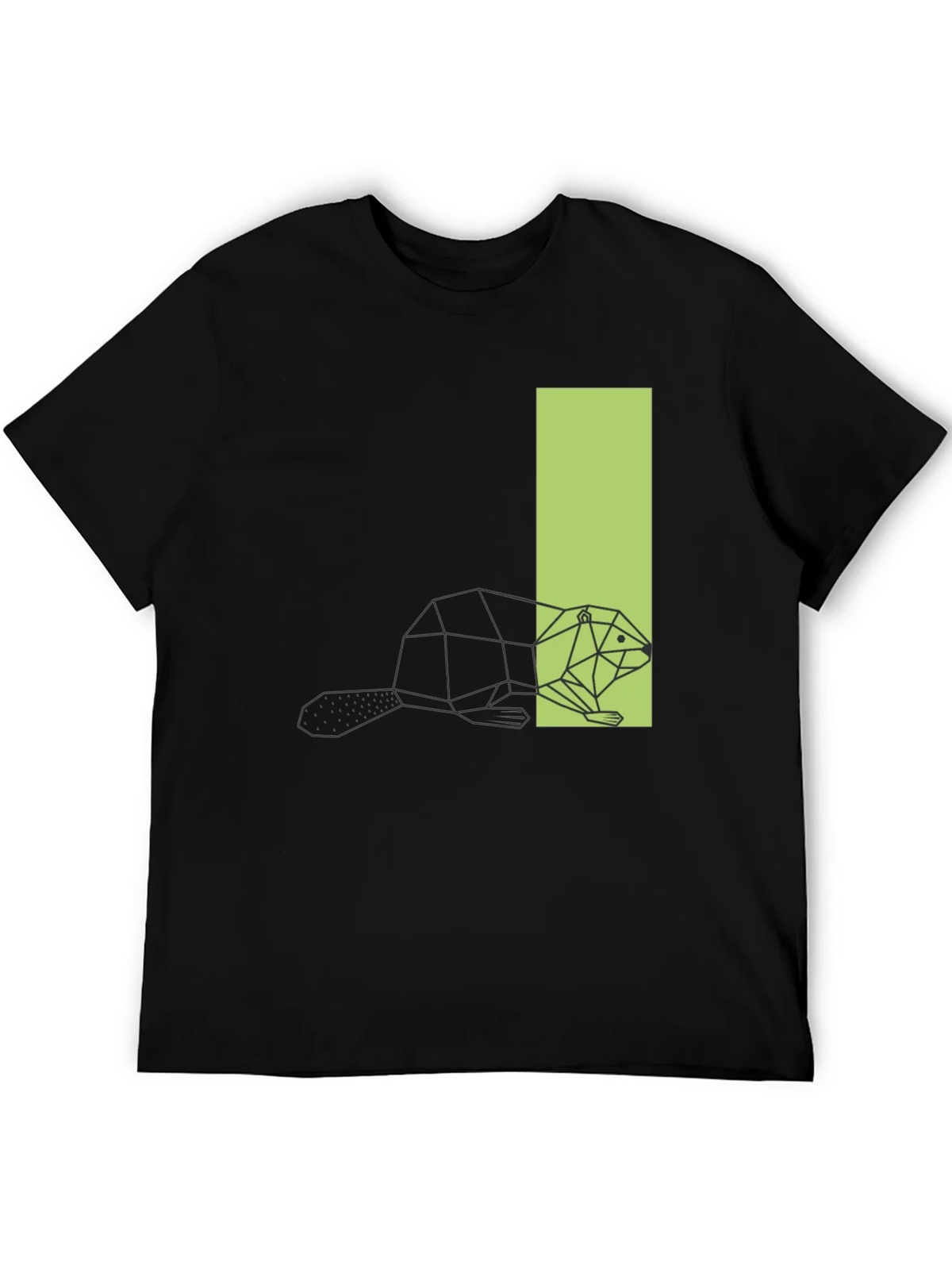 Geometric Beaver Graphic Tee - Black T-Shirt product image 4