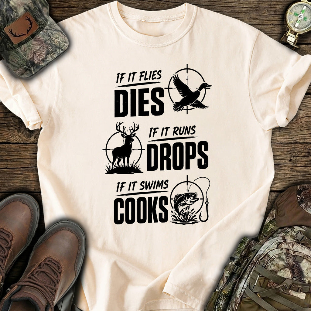 If It Flies Die Hunting T-Shirt product image 6