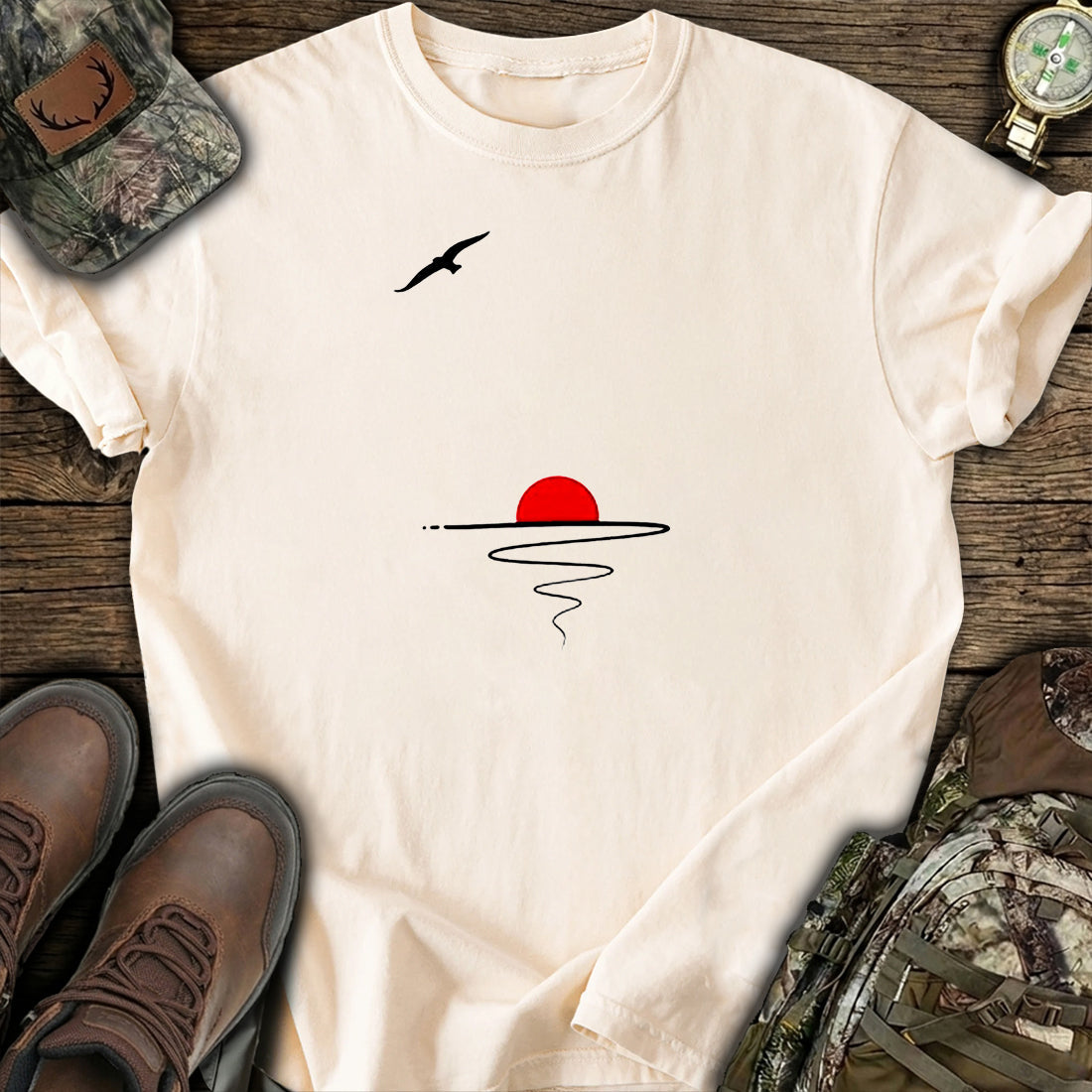 Minimal Sunset Art T-Shirt product image 1