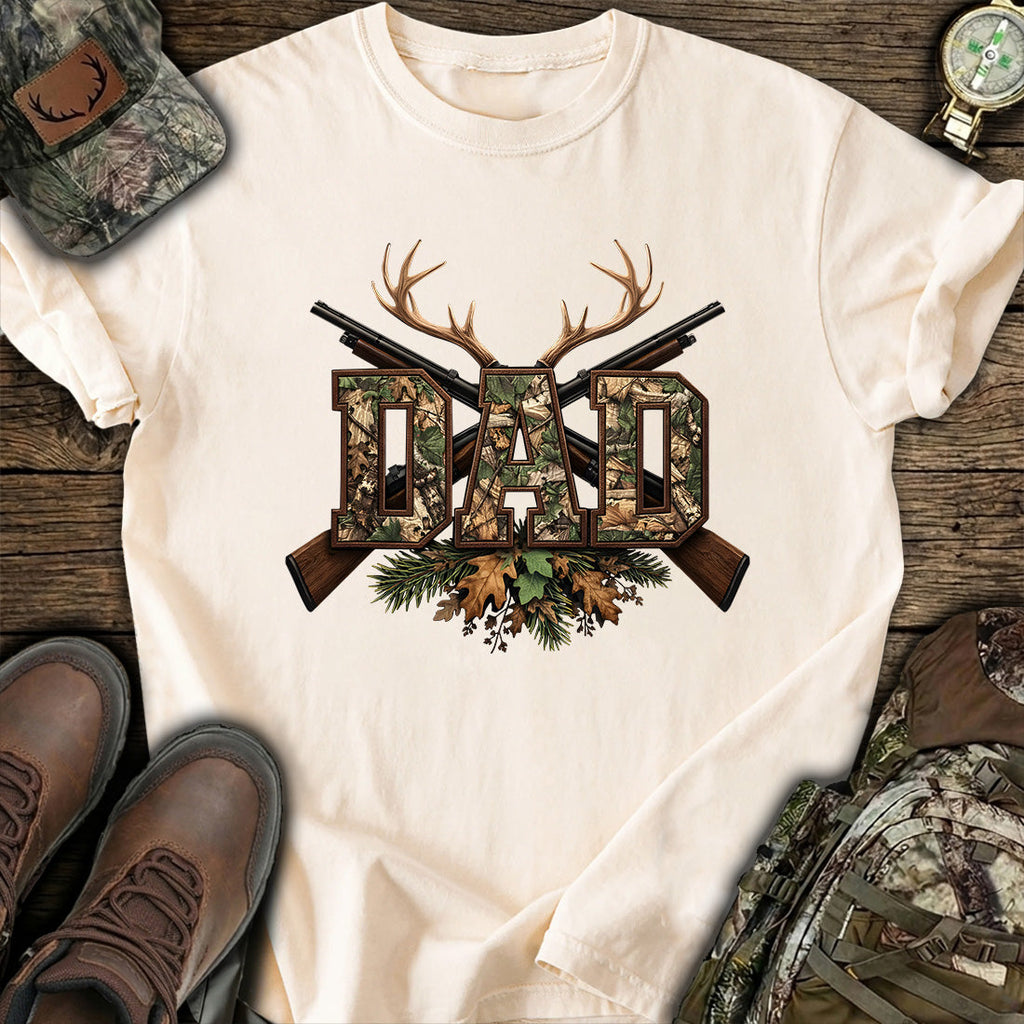 Camo Hunting Dad Deer Rifle T-Shirt product image 6