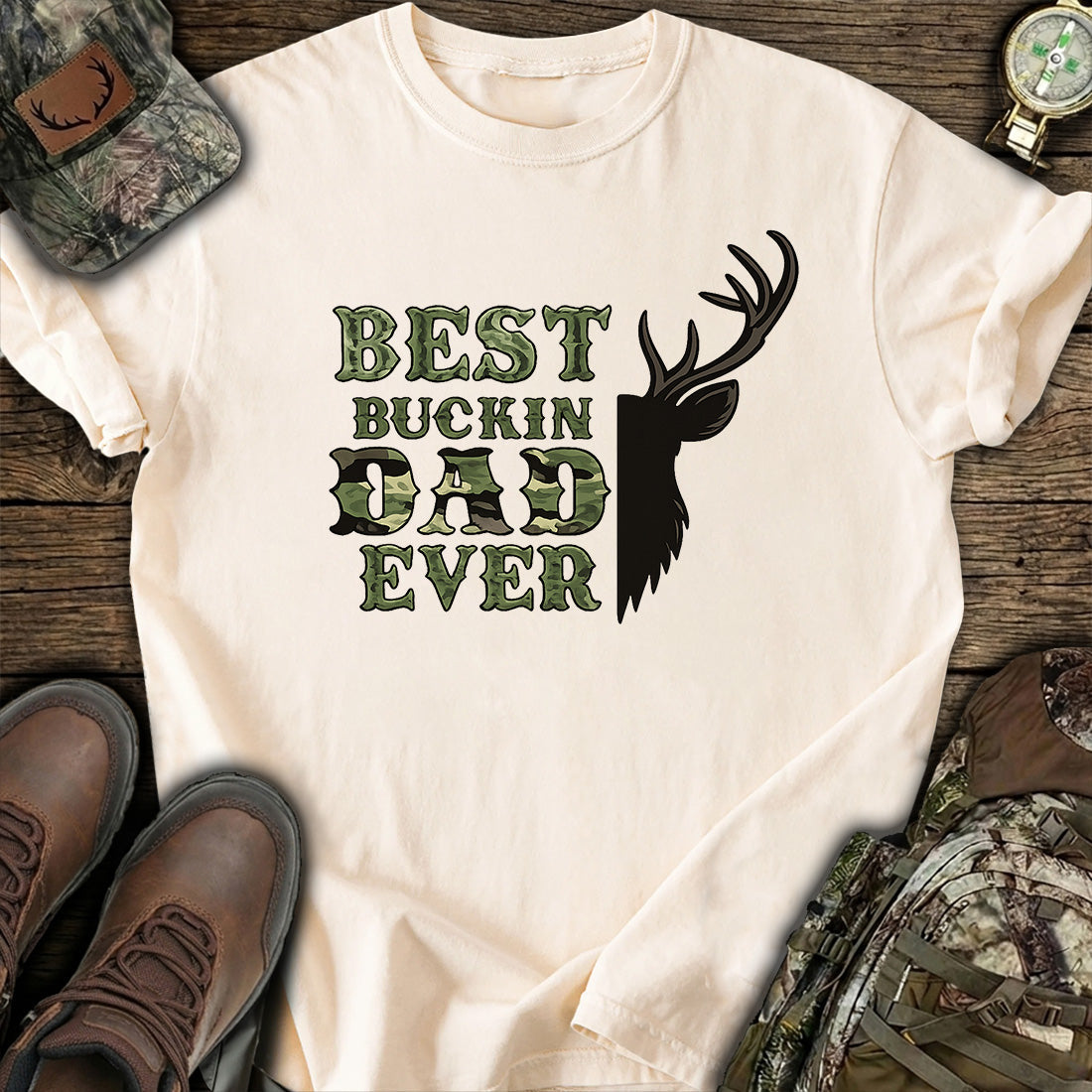 Best Buckin Dad Ever Hunting T-Shirt product image 1